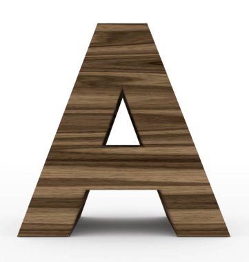 Bir beyaz izole 3d ahşap mektup