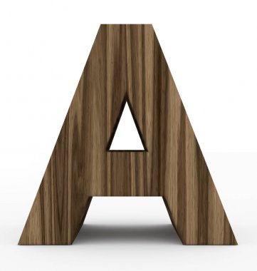 Bir beyaz izole 3d ahşap mektup