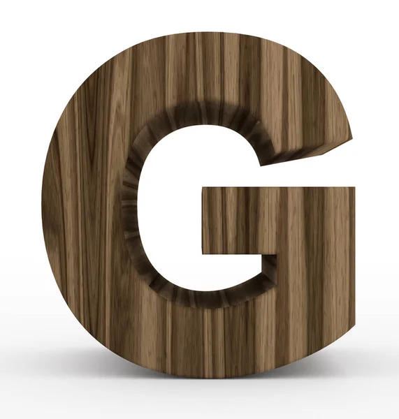 Letter G 3d wooden isolated on white — Stock Photo, Image