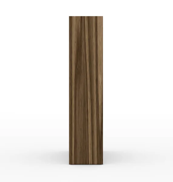 De letter I 3d houten geïsoleerd op wit — Stockfoto