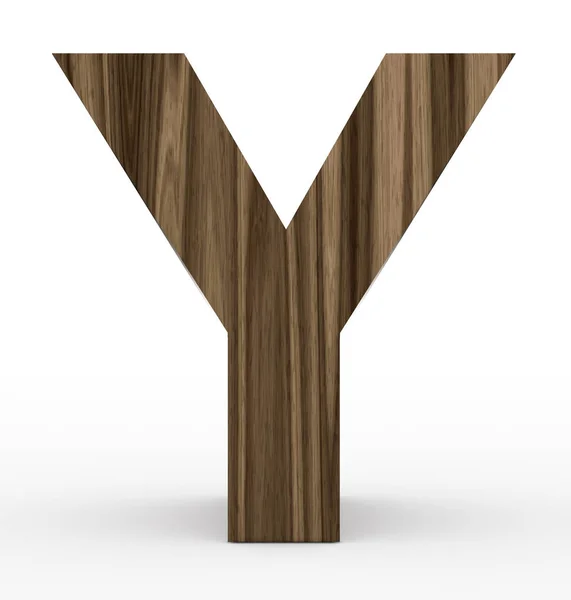 Letter Y 3d wooden isolated on white — Stock Photo, Image