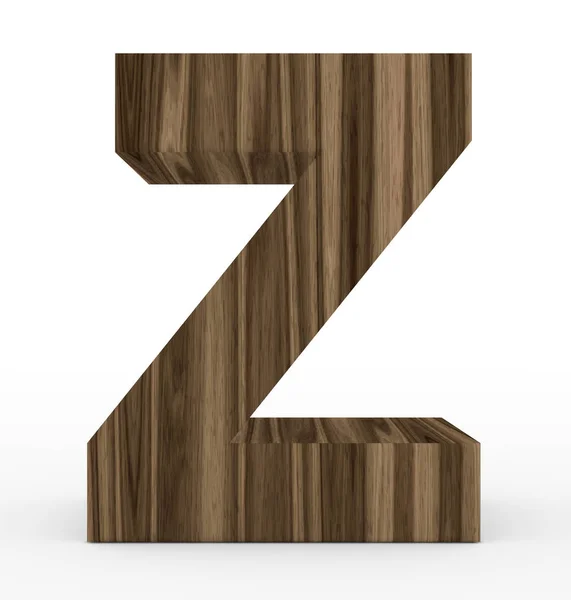 Letra Z 3d de madera aislada en blanco — Foto de Stock