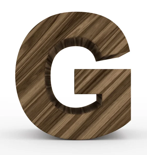 Písmeno G 3d dřevěné izolované na bílém — Stock fotografie