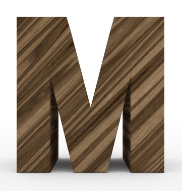 A harfi 3d ahşap beyaz izole