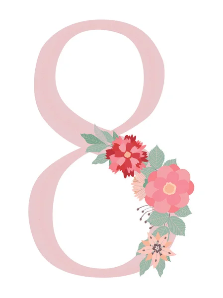 Plantilla de diseño del Día de la Mujer Feliz. 8 de marzo. Ilustración vectorial . — Vector de stock