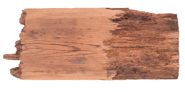 Beyaz bir arka plan üzerinde izole eski ahşap tahta — Stok fotoğraf