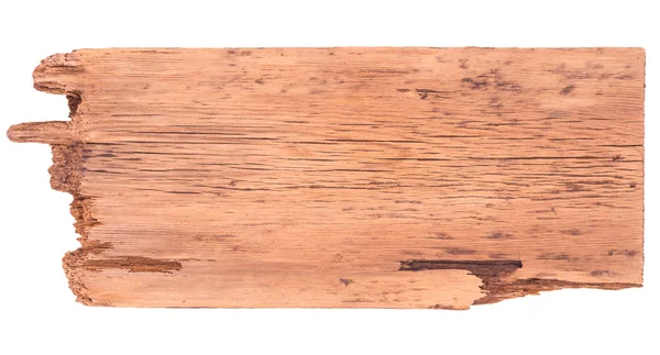 Tablero de madera viejo aislado sobre un fondo blanco . — Foto de Stock