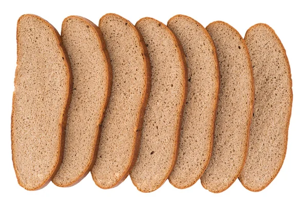 Fresh sliced rye bread isolated on white background cutout. — Stock Photo, Image