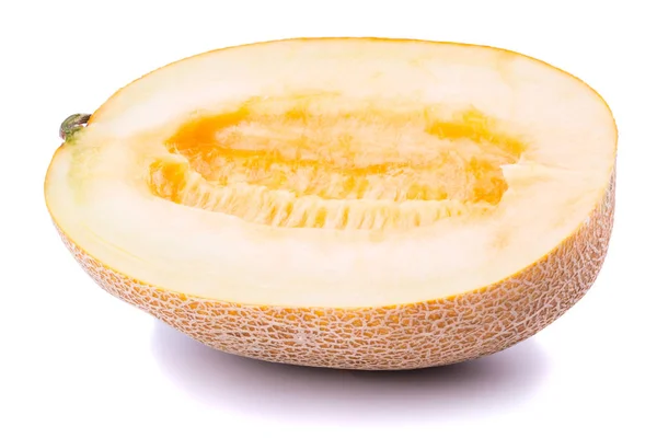 Half of cantaloupe melon isolated on the white background. — Stock Photo, Image