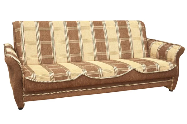 Brown sofa isolated on a white background. — Stock Photo, Image