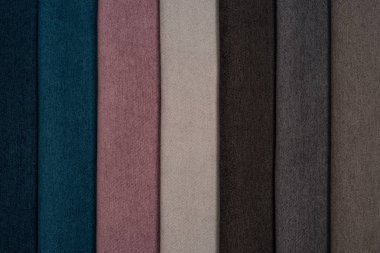 Renk örnekleri çeşitli döşemelik kumaş.