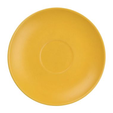 Beyaz arka plan üzerinde izole sarı tabak. 