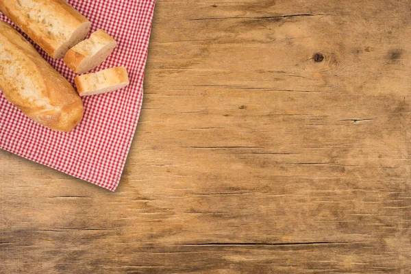 Zwei Baguettes. Ansicht von oben. — Stockfoto