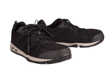 Siyah spor ayakkabı. Beyaz arka plan üzerinde izole.