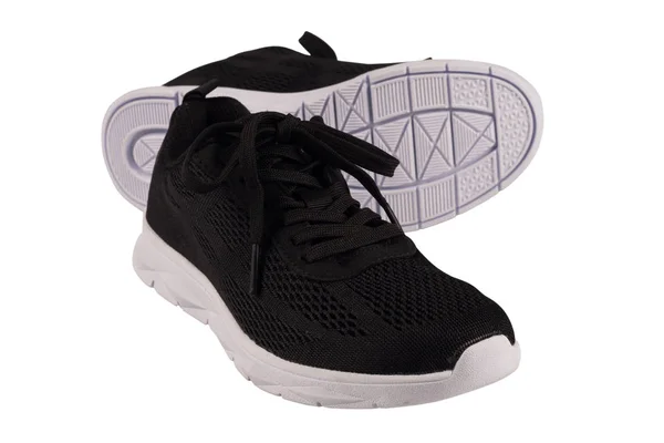 黑色运动运动鞋。白色背景上孤立. — 图库照片