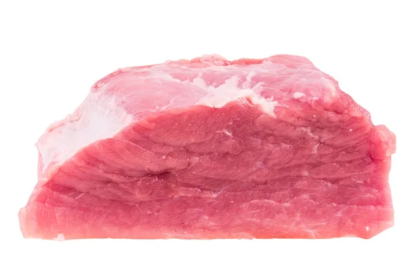 Frisches rohes Schweinefleisch isoliert weißen Hintergrund. — Stockfoto