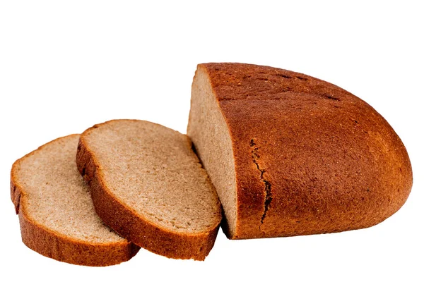 Beyaz arka plan kesme izole taze dilimlenmiş çavdar ekmeği somun.