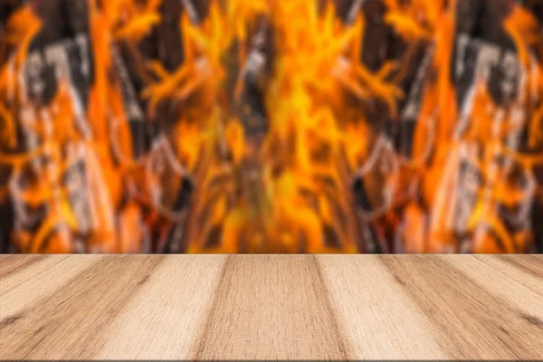 Wooden top place fire and space for your food — Stock Photo, Image