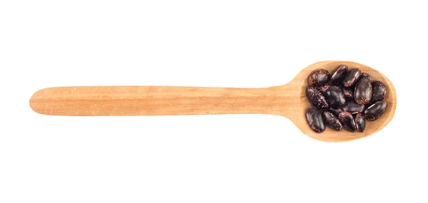 Kidney beans on a wooden spoon isolated on white background — Stock Photo, Image