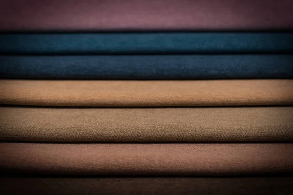 Colorful upholstery fabric samples background. — Stock Photo, Image