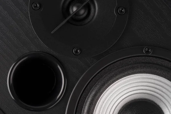 Głośnik Multimedia speaker system z różnych głośników zbliżenie nad b — Zdjęcie stockowe