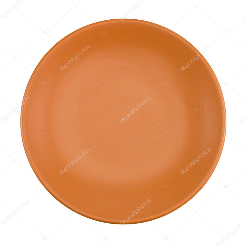 Ceramic plate isolated on a white background.