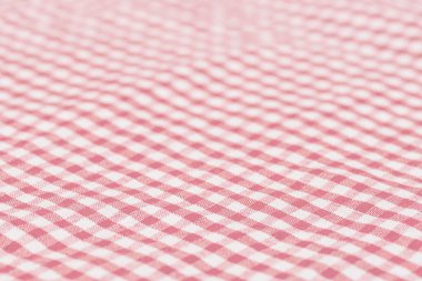 Damalı masa örtüsü mutfak seçici odak. 