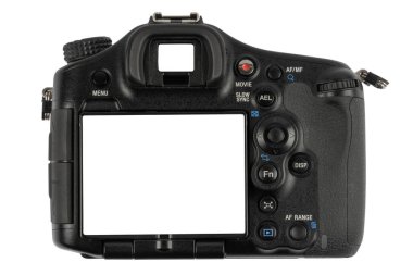 Fotoğraf makinesi beyaz arkaplanda izole edildi