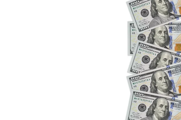Background with money american hundred dollar bills with copy space inside. Royalty Free Stock Photos