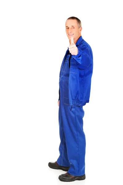 Reparador mostrando polegares para cima — Fotografia de Stock
