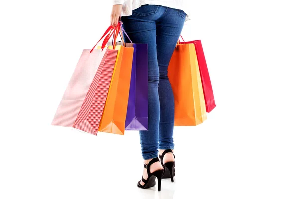 Beauty hhopping woman holding bags — Stock Photo, Image