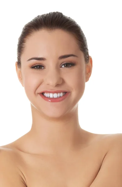 Schönheit Frauenporträt. schönes Model-Mädchen mit perfekt frischer, sauberer Haut. Körperpflegekonzept. — Stockfoto