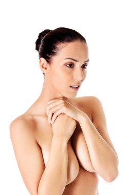 Mükemmel vücutlu, sağlıklı, çıplak bir kadın resmi..