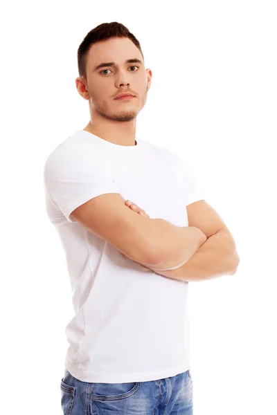 Young happy man with arms crossed — Stock Photo, Image