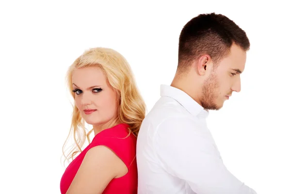 Quarreling couple not talking to each other — Stock Photo, Image