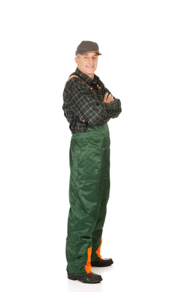 Mature gardener standing with folded arms — Stock Photo, Image