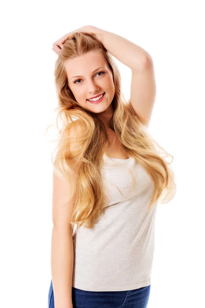 Beautiful young woman with gorgeous hairstyle. — Stock Photo, Image