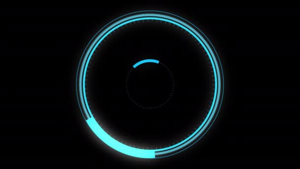Футуристический синий графический сенсорный пользовательский интерфейс HUD — стоковое видео