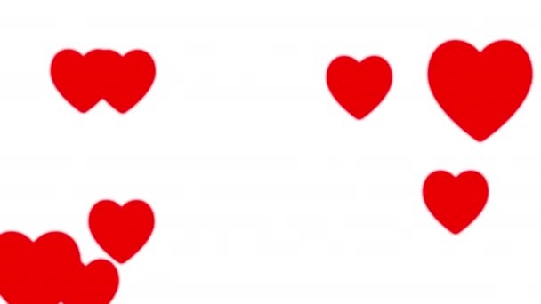4k Alla hjärtans dag och kärlek bakgrund med rörliga hjärtan i röd färg. — Stockvideo