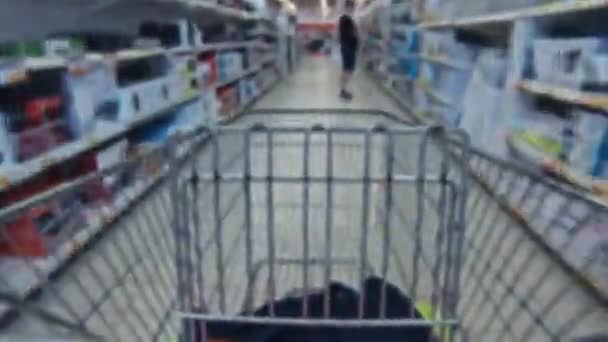 Покупка в супермаркете, Timelapse — стоковое видео