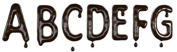 Tipo di cibo font al cioccolato. 3d — Foto Stock