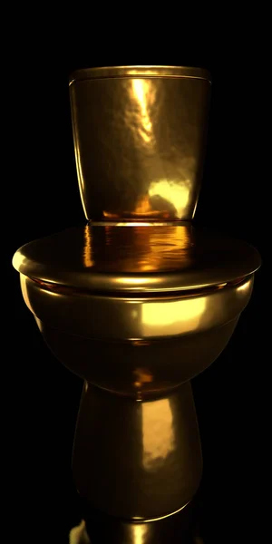 Gouden wc-pot — Stockfoto