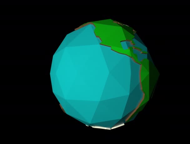 Animation mit wenig Poly Earth — Stockvideo