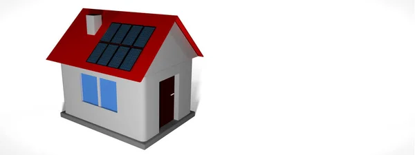 Modelo de casa Smal com painéis solares . — Fotografia de Stock