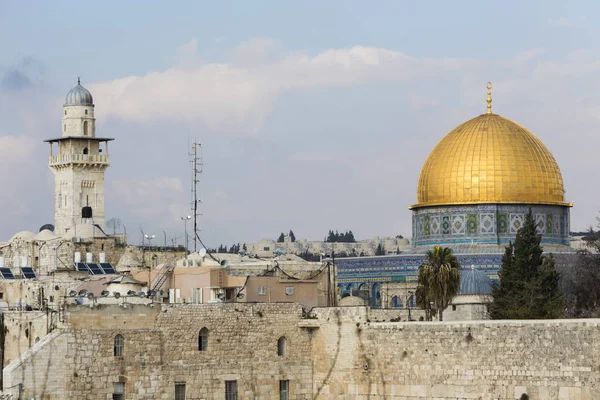 Dom de la Roca y el Muro Occidental, Jerusalén, Israel —  Fotos de Stock