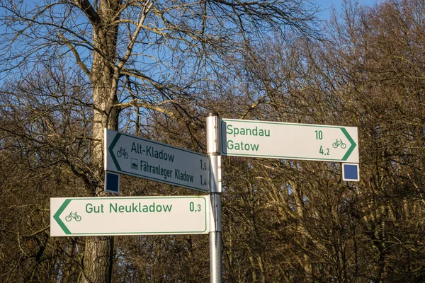 signpost for cycle track, Berlin, Germany