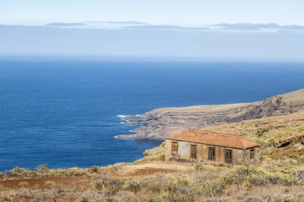 Landskap Garafa Med Gammalt Hus Palma Kanarieöarna Spanien Stockbild