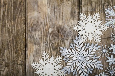 ahşap arka plan Christmas süsler.  