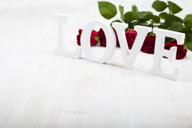 Kırmızı gül ve kelime 