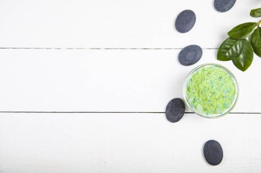 Spa uygulamaları ahşap tablo. 